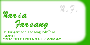 maria farsang business card